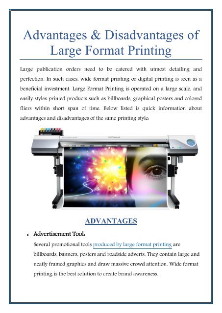 4 Advantages Of Large Format Printing